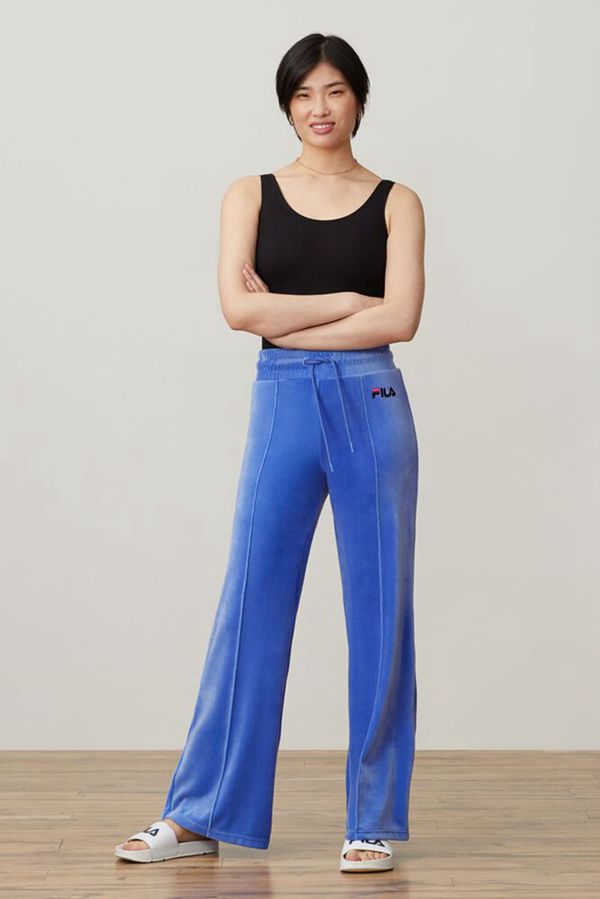 Pantalones Fila Mujer Azules / Negras - Astrid Velour - España 680152EQB